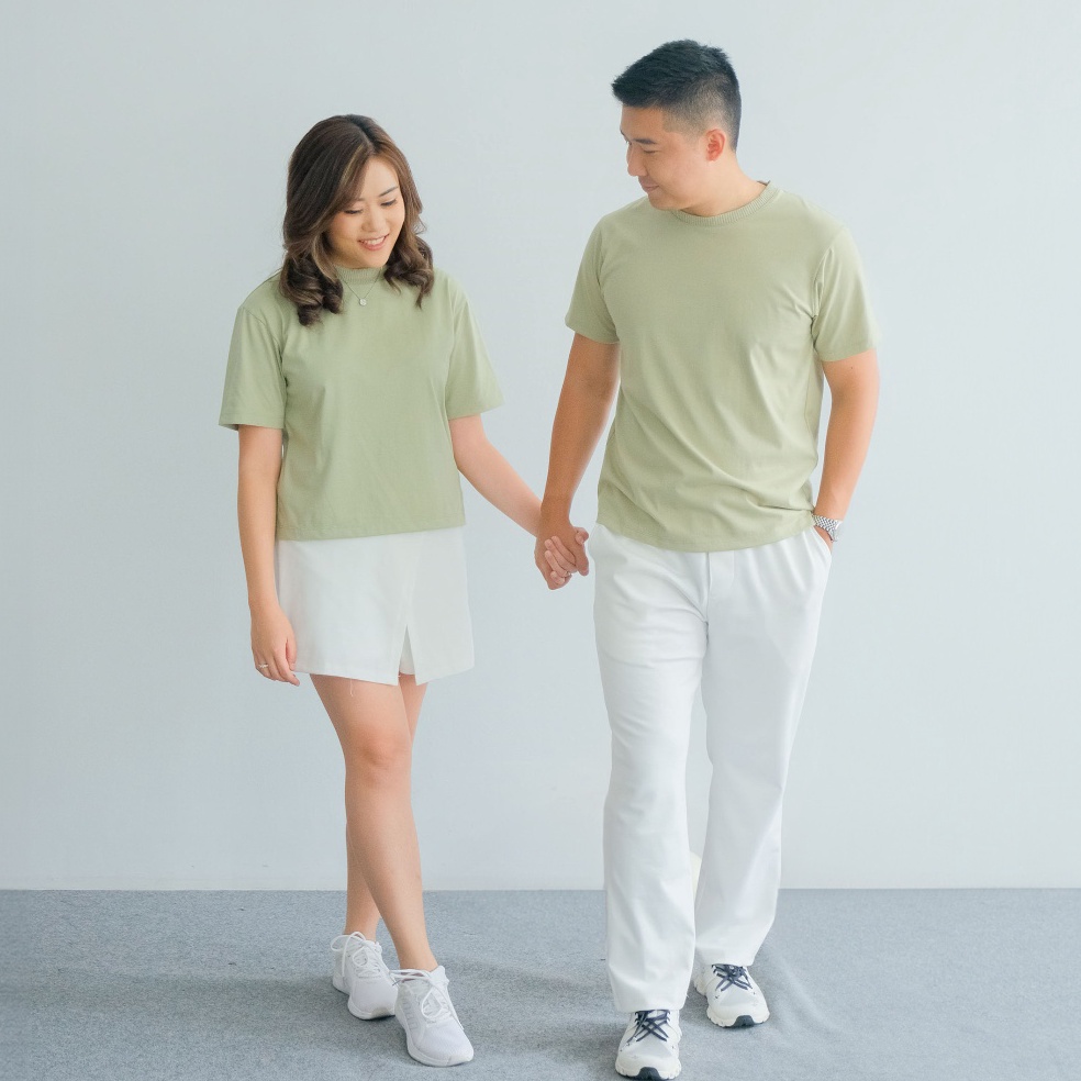 KODE J67B Isla Hyejin Sage Green Family Set  Pakaian Keluarga  Baju Couple  Kaos Polos  Baju Lebaran
