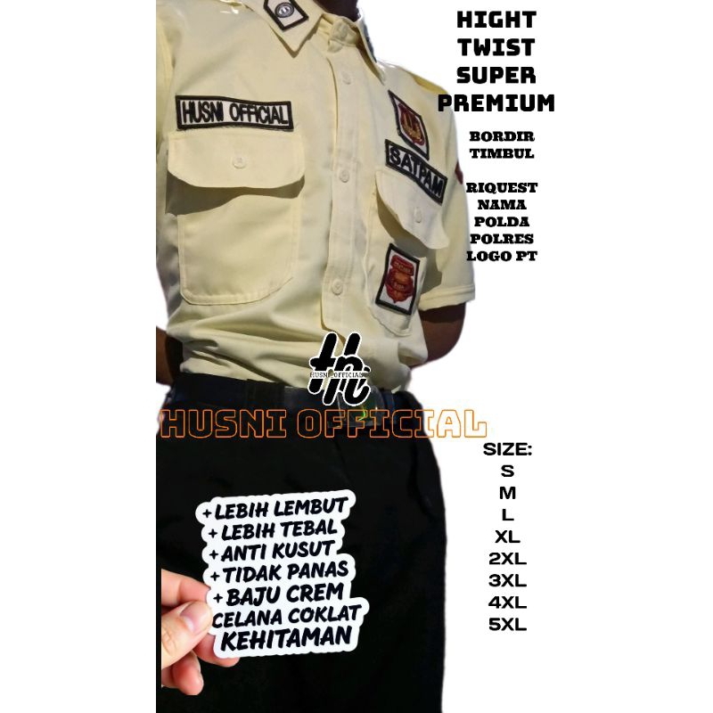 SERAGAM SATPAM CREAM BAHAN TWIST/SERAGAM DINAS PDH SATPAM TEBAL/SERAGAM CREAM SATPAM TERBARU/SERAGAM