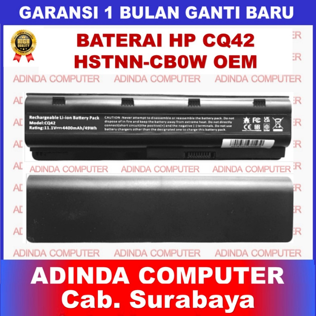 Baterai HP Compaq CQ42 HSTNN-IB0X HSTNN-IB1E HSTNN-IB1F HSTNN-IB1G HSTNN-IBOW HSTNN-LB0W HSTNN-LB0X 