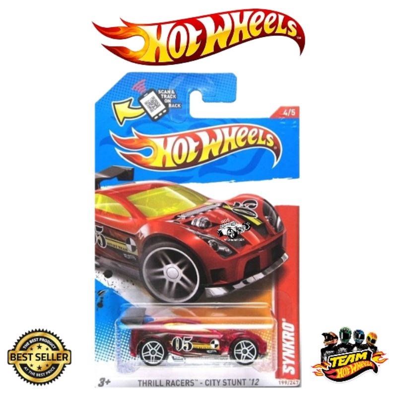 Hot Wheels Synkro Merah Thrill Racers Mobil Balap