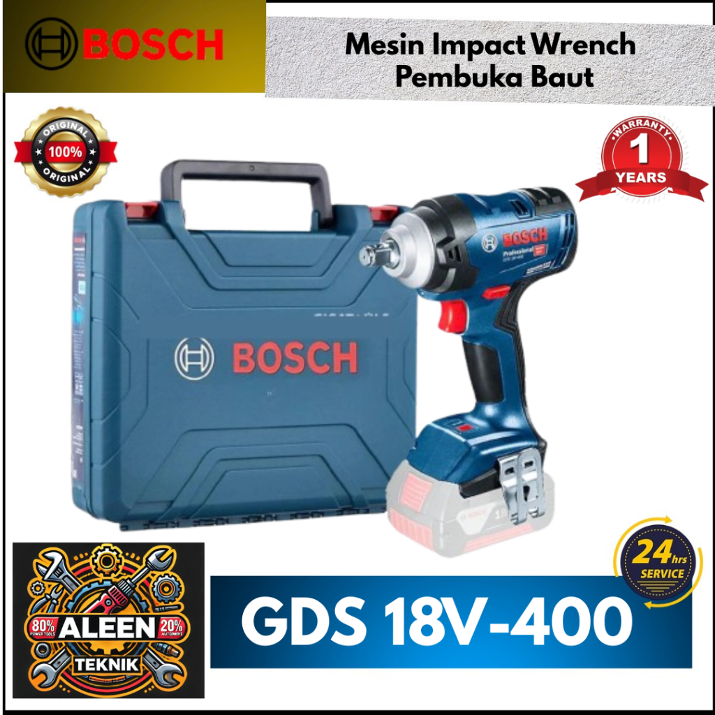 Mesin Bor Impact Wrench BOSCH GDS18V-400 Pembuka Baut GDS 18V-400