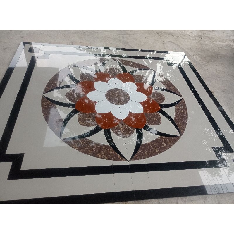 pola lantai granit motif bunga 240x240
