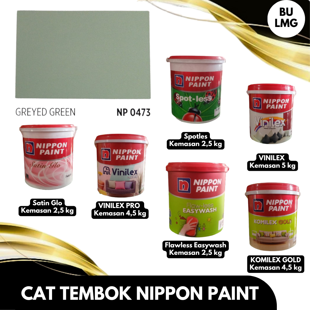 Cat Tembok Interior Nippon Paint Sage Green || GREYED GREEN NP 0473 || Komilex Gold || Vinilex Pro |