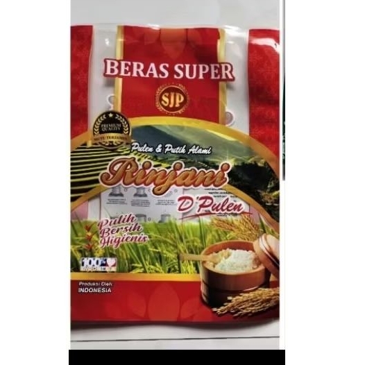 

plastik laminasi beras 2.5kg- 3kg merk rinjani isi 100pcs