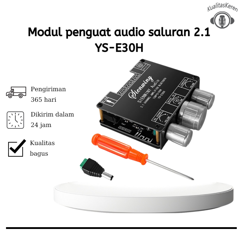 YS-E30HDengan APP 2.1 Channel Bluetooth 5.1 Amplifier Papan Subwoofer Audio Amplifier Modul DC9-24V