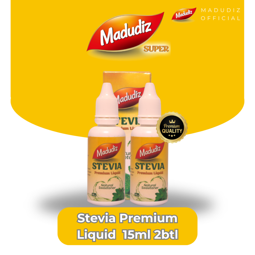 

Madudiz Madu Stevia Premium Liquid 15 ml Paket 2 Botol – Pemanis Alami Dari Ekstrak Daun Stevia