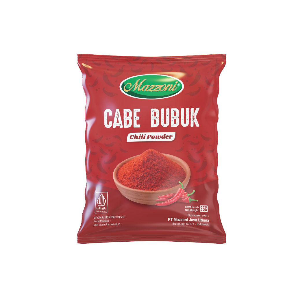 

Mazzoni Cabai Bubuk 25 gram (chili powder)