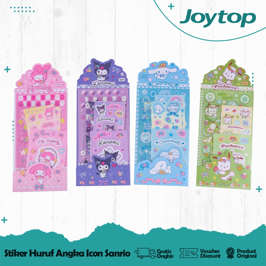 

JOYTOP 3PCS Sticker Karakter Cartoon Stiker Tempel Cinnamoroll Kuromi Melody