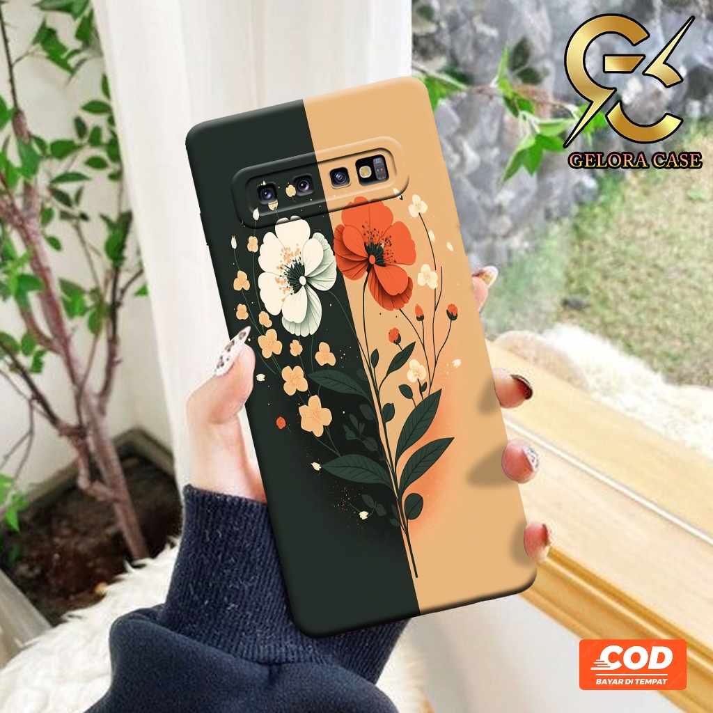 Softcase Samsung Galaxy S10 Plus - Geloracase - Casing Samsung Galaxy S10 Plus - Motif case Bunga - 