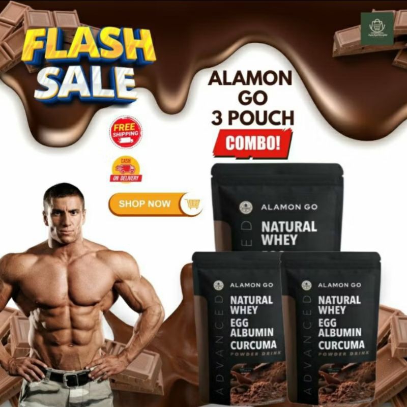 

3 Pouch Alamon Go Susu Penambah Berat Badan Dan Masa Otot HALAL dan BPOM