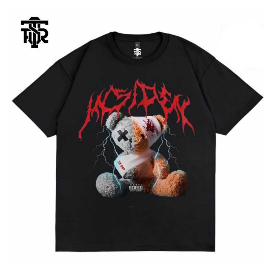 Tshirt Baju Kaos Distro Pria Wanita Streetwear Cotton Combed 24s Insiden Black Tees Firasat Merch