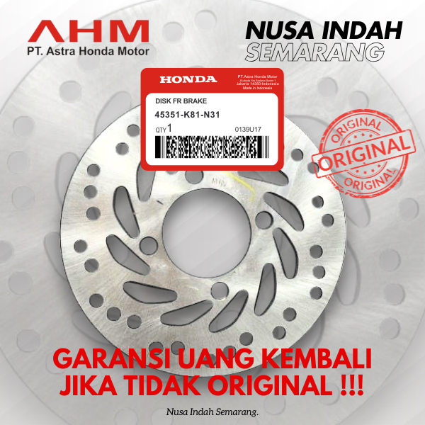 Piringan Cakram Disck Brake Disck Cakram Beat FI Supra x 125 Absolute Revo Original AHM