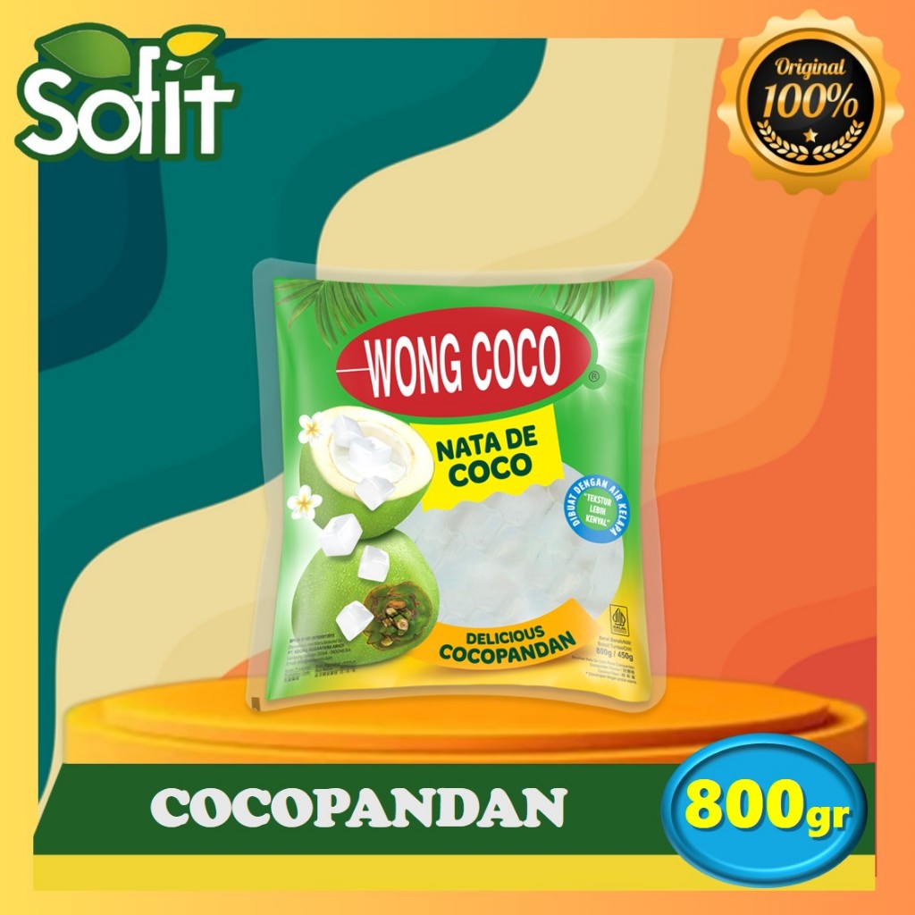 

Wong Coco Nata De Coco Cocopandan 800gr - Jelly Kelapa Kotak - Tanpa Pemanis Buatan - SOFIT