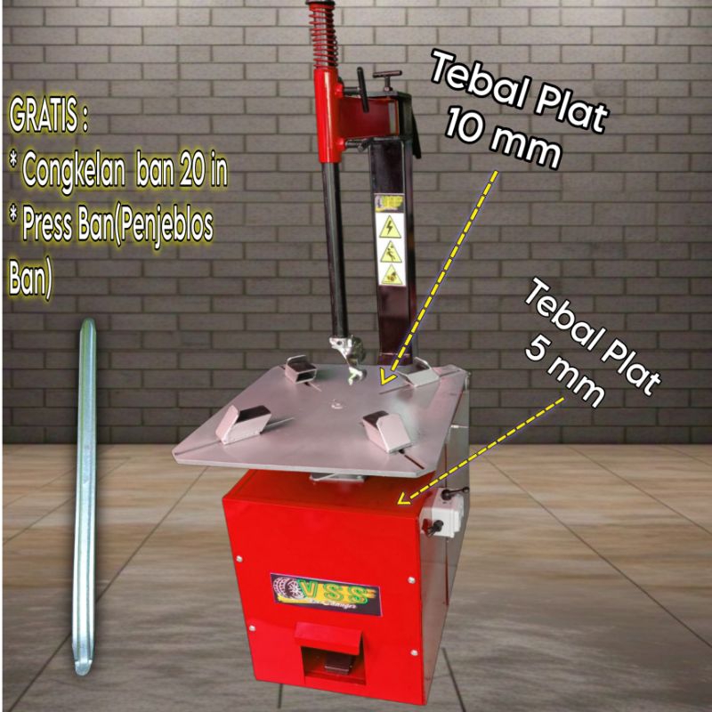 Alat Buka Ban ( Tyre Changer ) semi automatis pakai motor listrik ( dinamo ) bukan tekiro bukan kris