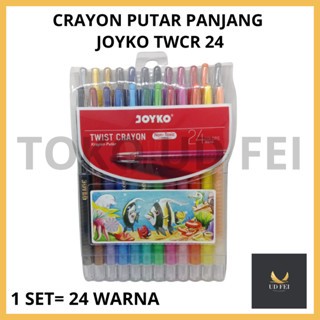 

(1 SET = 24 WARNA) Crayon Putar Joyko isi 24/ Crayon Putar Joyko/ Crayon putar isi 24/Krayon putar panjang joyko