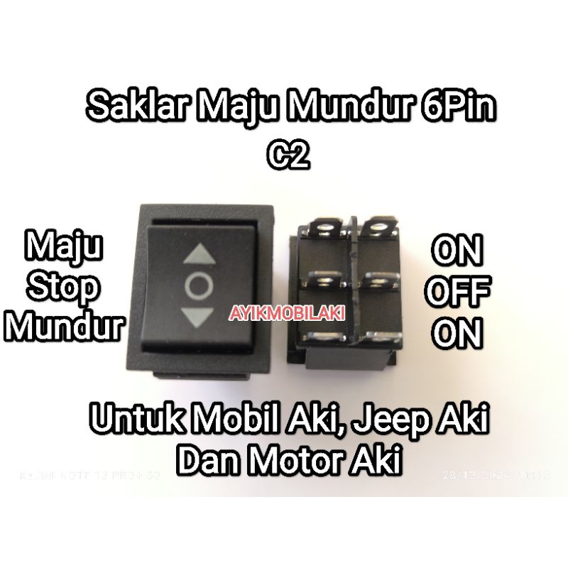 GOJEK 3 Pin & 6 Pin ORI Tuas Saklar Switch Tuas Maju Mundur Asli Bawaan Mobil Mainan Mobil Aki, Jeep