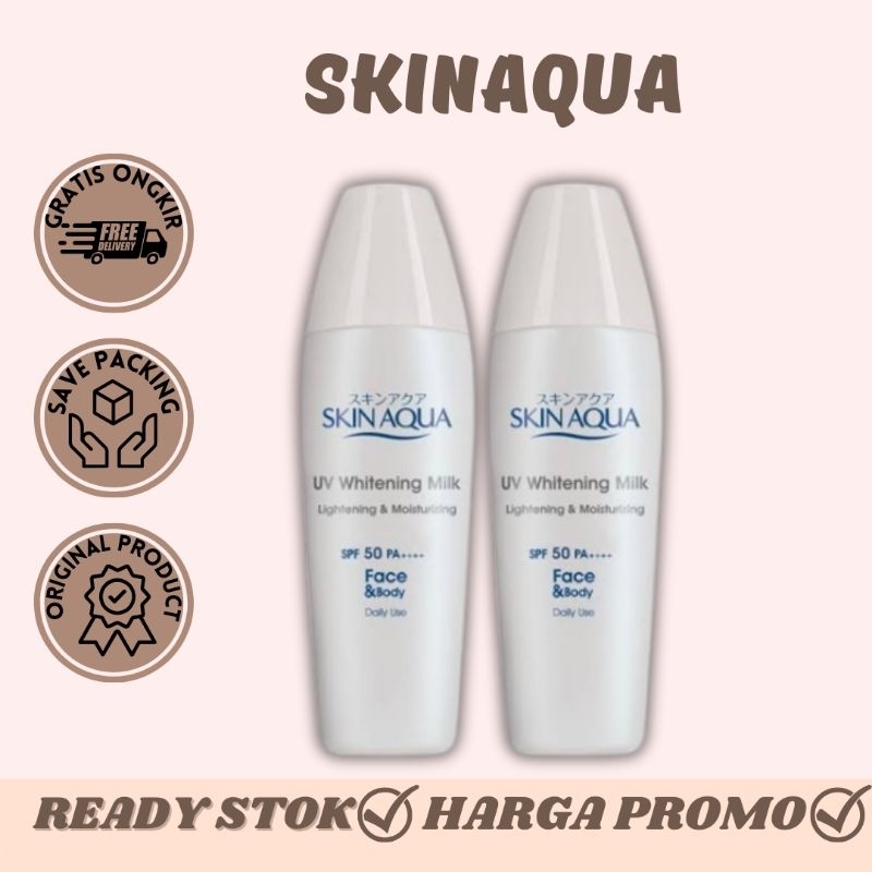 PROMO!!! SKIN AQUA UV WHITENING MILK LIGHTENING & MOISTURIZING SPF 50 PA++++ 40gr SUNSCREEN SKIN AQU