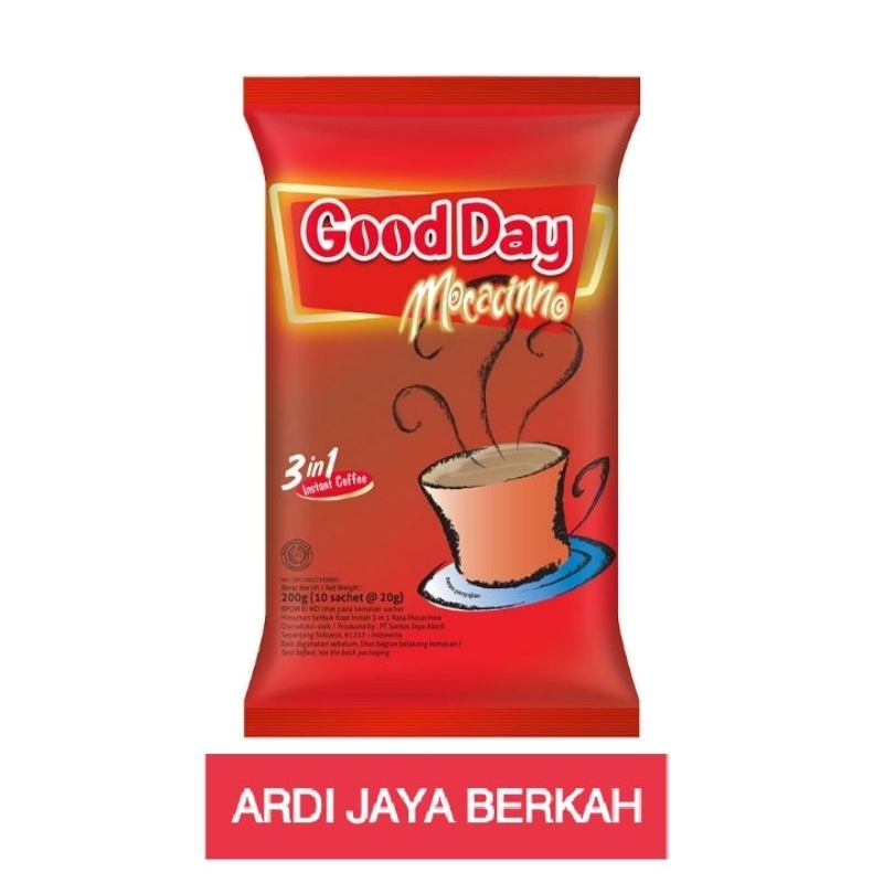 

Kopi Good Day Mocacinno 20gr 1 Renceng 10 Sachet