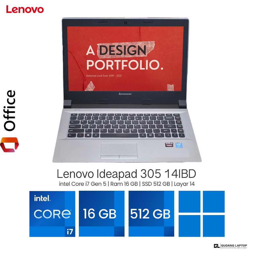 Laptop Lenovo Ideapad 305 14IBD Core i7 Gen 5 Ram 16 GB SSD 512 GB VGA AMD Radeon 2 GB
