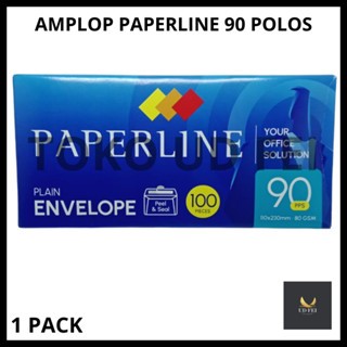 

(1 pack) AMPLOP PAPERLINE NO 90 / AMPLOP PUTIH / AMPLOP UANG / AMPLOP SURAT/ AMPLOP PPL 90