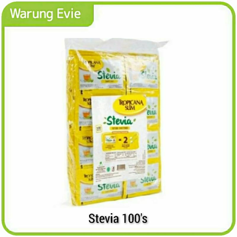 Gula Tropicana Slim Stevia 100 Sachet -Tropicana Slim Sweetener Stevia 100 Saset - Pemanis Alami