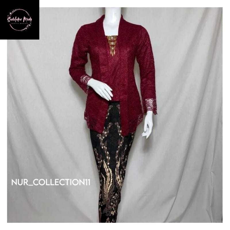 SM Kebaya Kartini Modern Set Kebaya Kutubaru Brokat Setelan Kebaya Modern Kebaya Wisuda Hijab Atasan