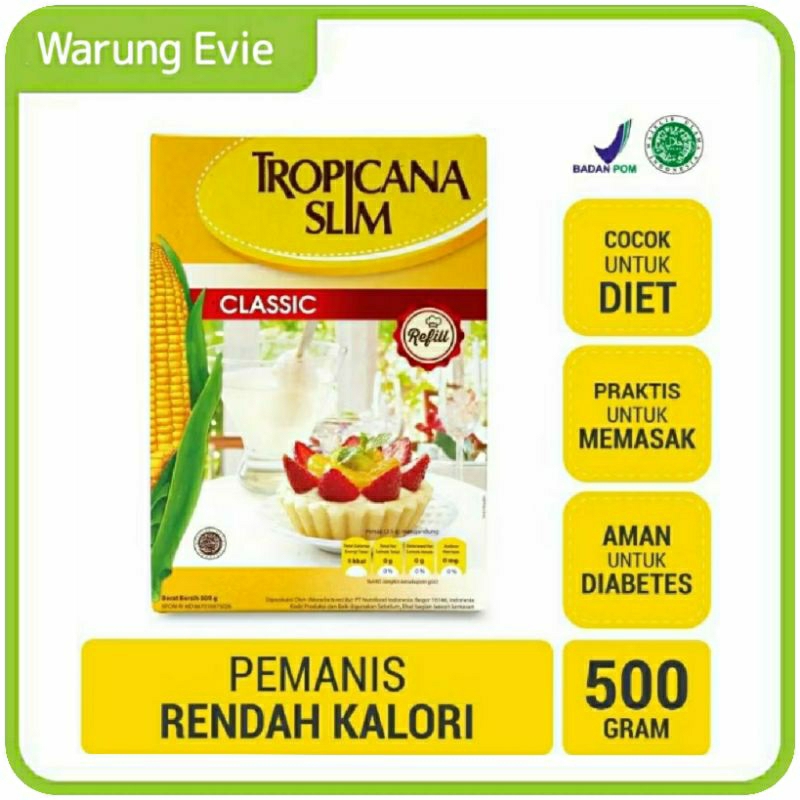 

Gula Tropicana Slim Classic Refill 500gr - Tropicana Slim Sweetener Classic 500gr