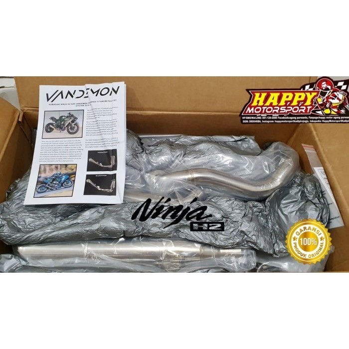 Knalpot fullsystem titanium Kawasaki H2 H2R Vandemon original OEM