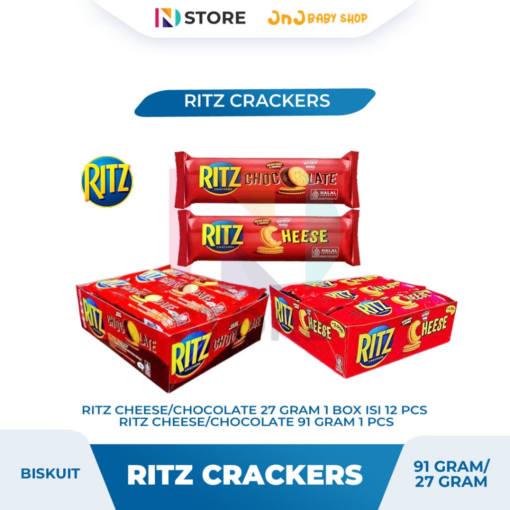 

Ritz Crackers Biskuit Rasa Cheese/Chocolate Kemasan 91gr/27gr Paket 1 PCS/1 BOX