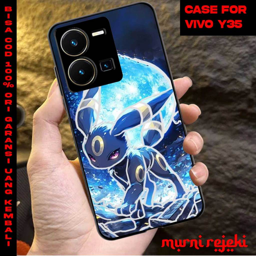 CASE VIVO Y35 - 2D GLOSSY PREMIUM PRINTING - MOTIF PIKACHU - SOFTCASE GLAS TERLARIS