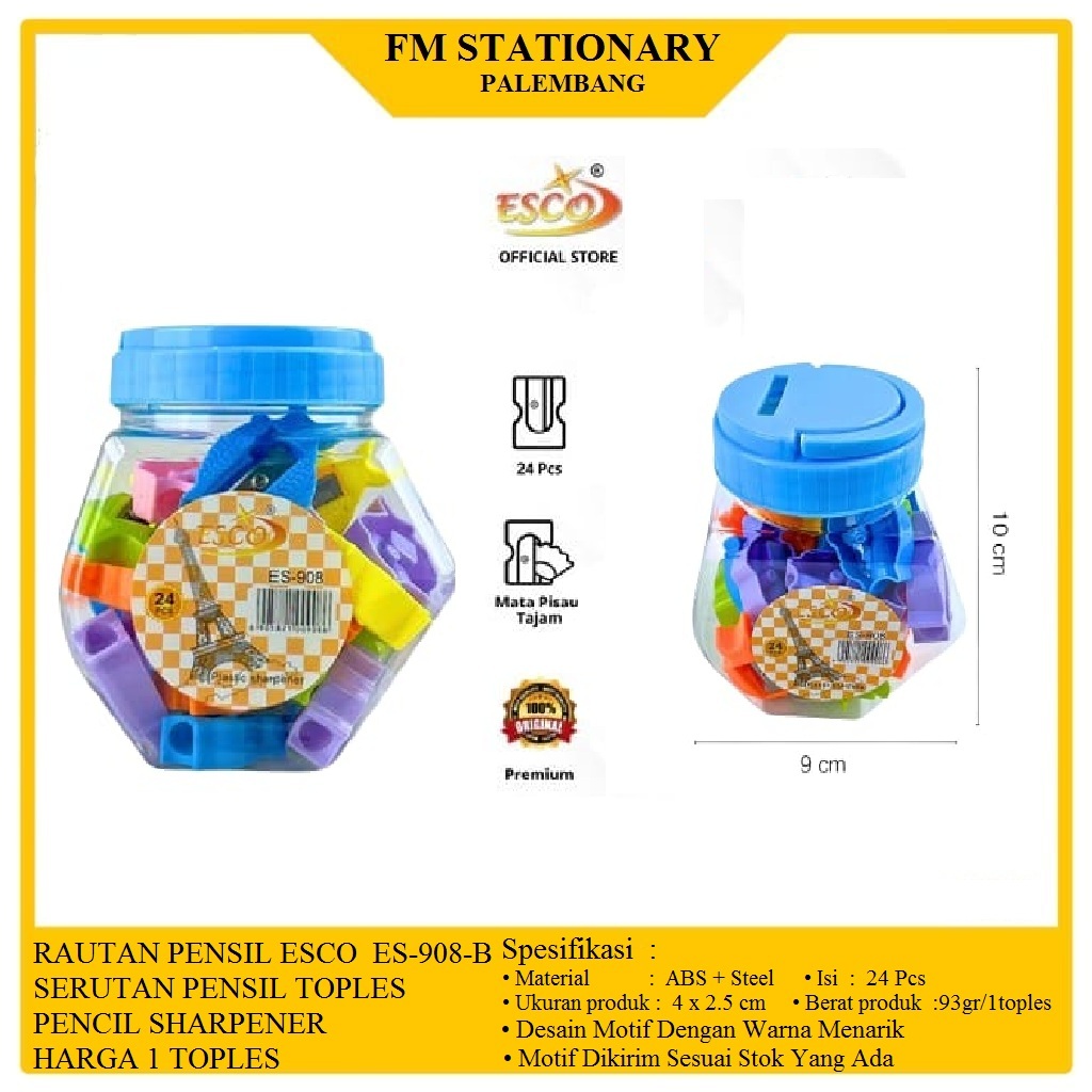 

Serutan Rautan Peruncing Ekonomis /toples isi 24pcs