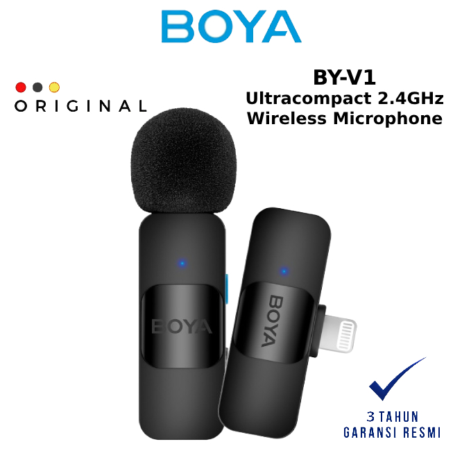 BOYA BY V1 Ultracompact 2.4GHz Wireless Mic Microphone - BOYA OFFICIAL STORE ( CODE 10149 ) / WIRELE