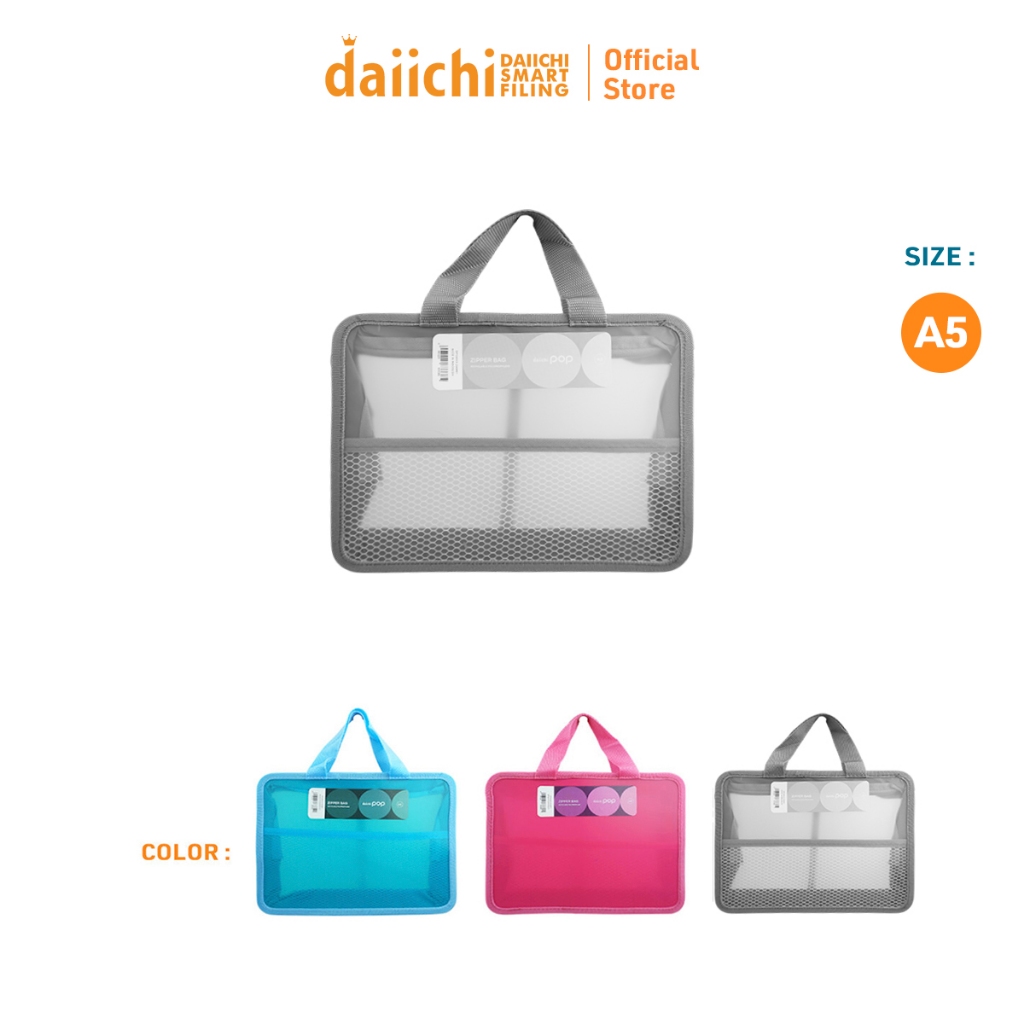 

Daiichi Map Plastik Resleting (POP) Ukuran A5 Zipper Bag Map Organizer Tas Dokumen (2)