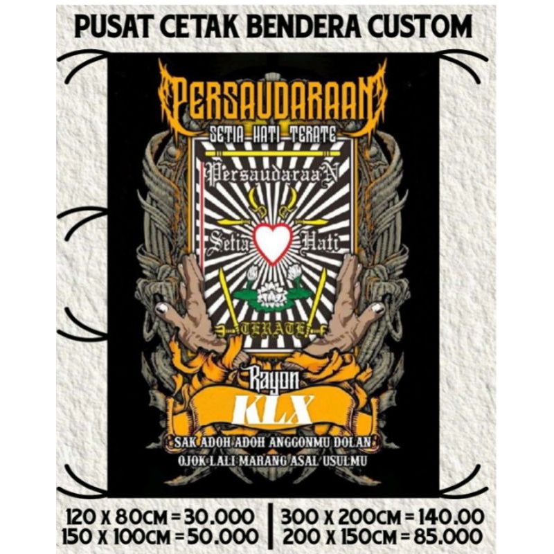 READY STOK + FREE STICKER SH, BENDERA PSHT, GIANTFLAG PSHT, BANNER SPANDUK KAIN SH PSHT PUSAT MADIUN