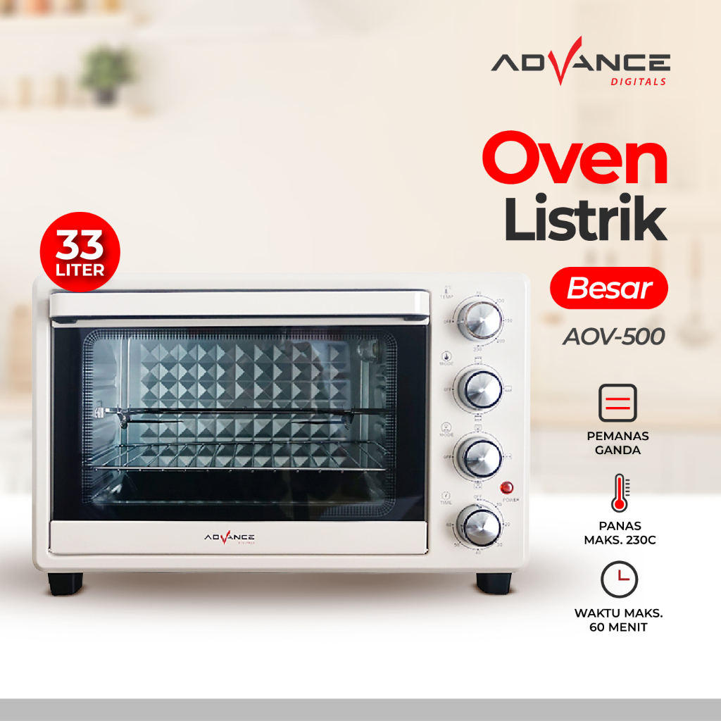 Advance Oven Listrik Multifungsi 33L Oven Listrik Low Watt Electric Oven Kapasitas Besar