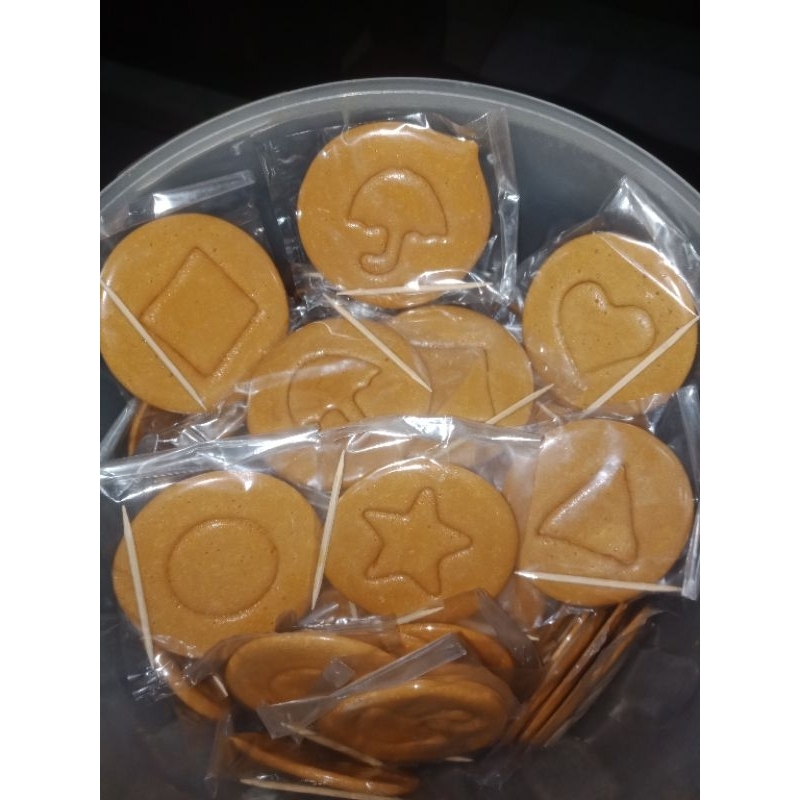 

50 Pcs Permen Dalgona Squid Game Termurah! Free Tusuk Gigi