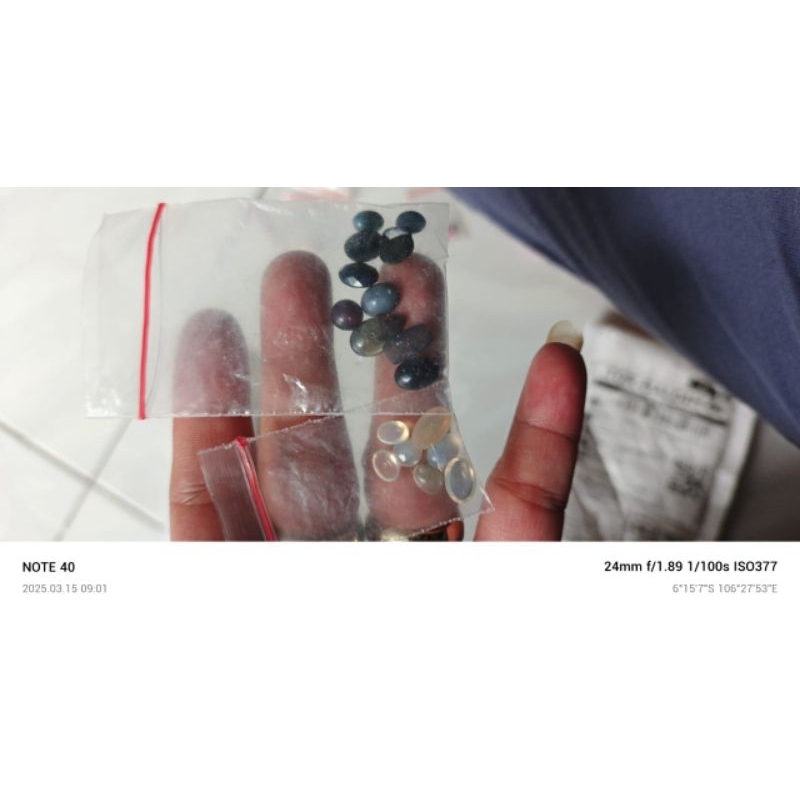 Batu Kalimaya Afrika. Black Oval Dan Cristal 18pcs