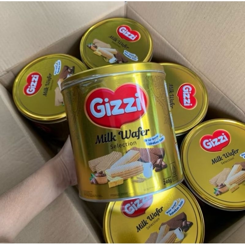 

Gizzi milk wafer selection 240gram/ wafer Gizzi murah/ Wafer Gizzi Kaleng
