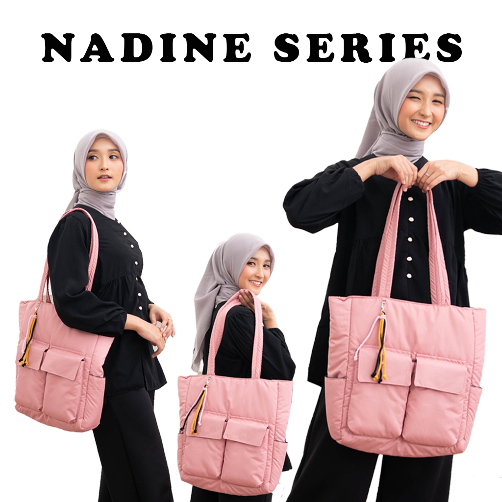 DISKON BESAR Tote Bag Resleting Tas Puffy Bag Tas Kuliah Wanita Tote Bag Puffy