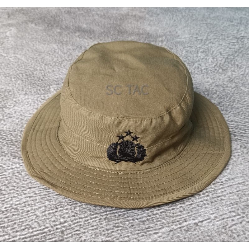 Topi RIMBA HIJAU POLRI/Topi RIMBA BOLAK BALIK POLISI HIJAU
