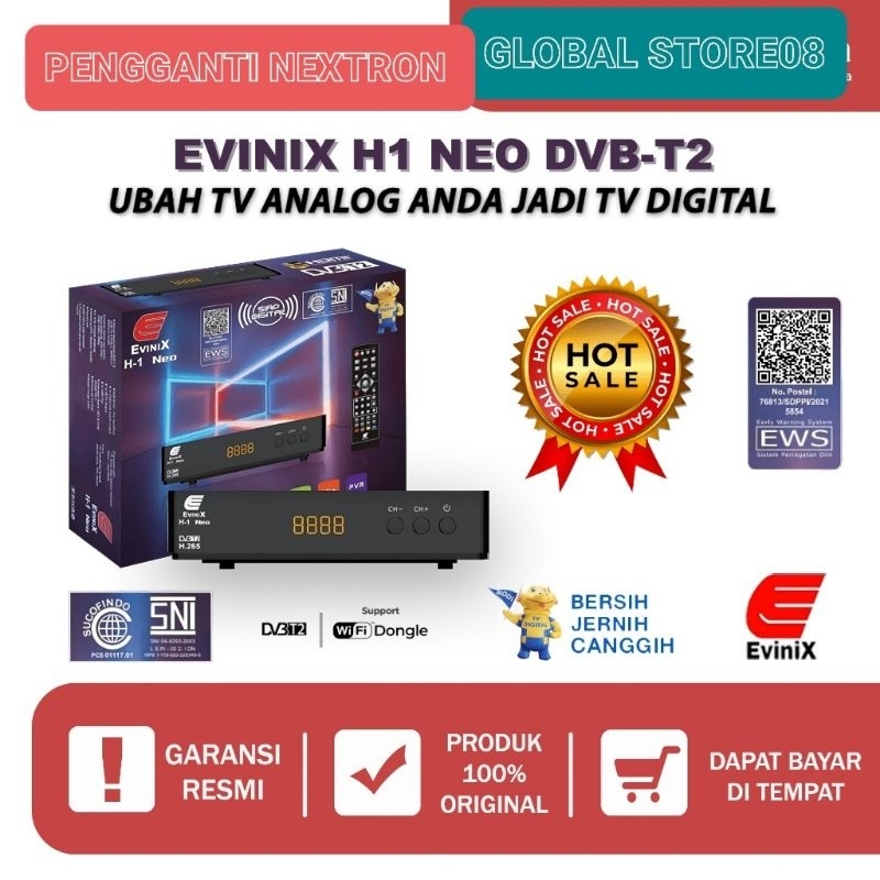 Homeyvibes Evinix H-1 Neo(Hdmi Rca) Stb Dvb- Penggi Nextron Tr-1Se Adaptor Pisah Chipset Ali