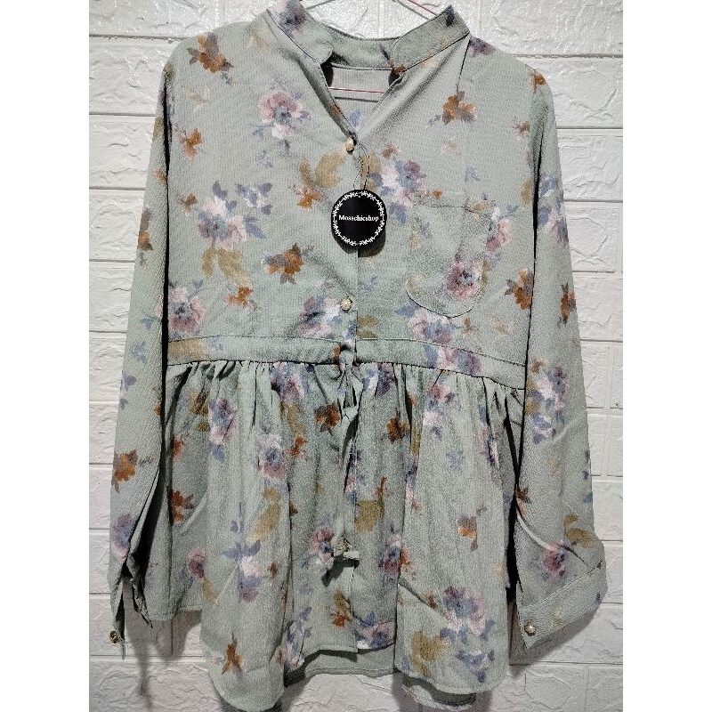 Blouse Wanita Lengan Panjang Motif Bunga