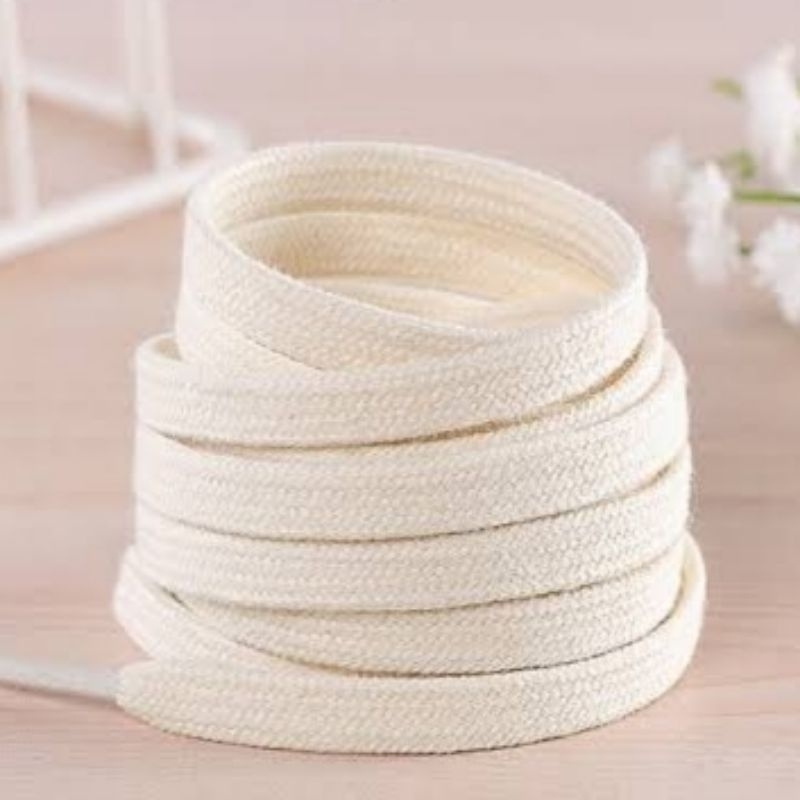 Tali Sepatu Converse Putih Tulang Flat Cotton Laces Broken White