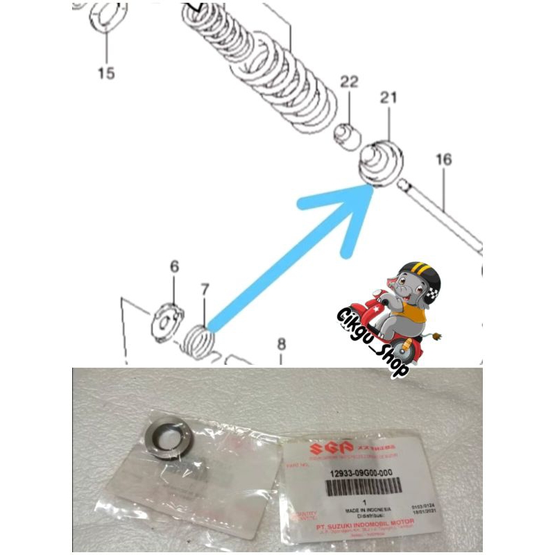 Retainer per klep Bawah, Seat Valve spring, Suzuki address Nex 2 II, Nex Karburator, Let's, Shogun, 