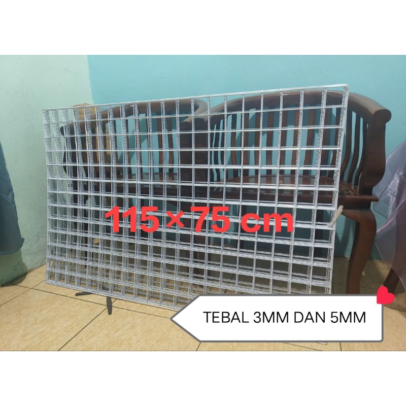 {COD}RAM KAWAT PUTIH 115×75 CM//RAM BESI TEBAL//RAK DISPLAY PAJANGAN DINDING KONTER HP//RAM ANTI KAR