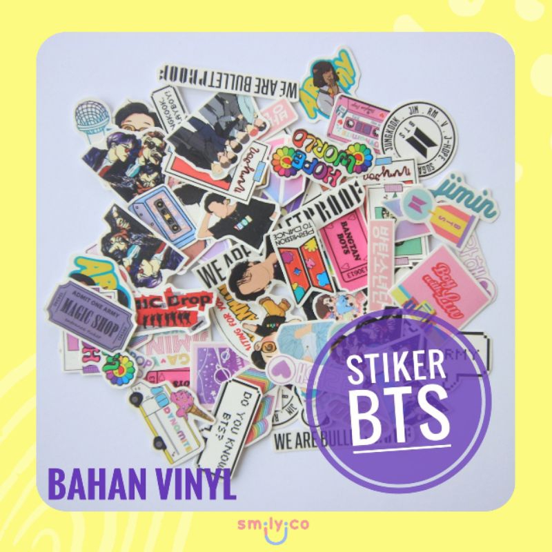 

Stiker Mini Kpop BTS Bahan Vinyl Waterproof Stiker Freebies Kpop Random