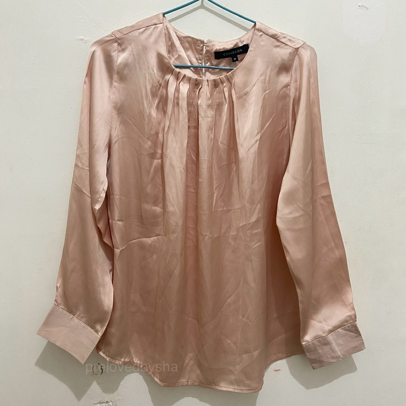 Connexion - Silky Blouse / Kemeja Peach Women / Wanita | Preloved