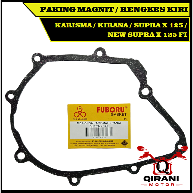 PERPAK MAGNIT KARISMA / KIRANA / SUPRA X 125 / NEW SUPRA X 125 PAKING GASKET MAGNET RENGKES KIRI FUB