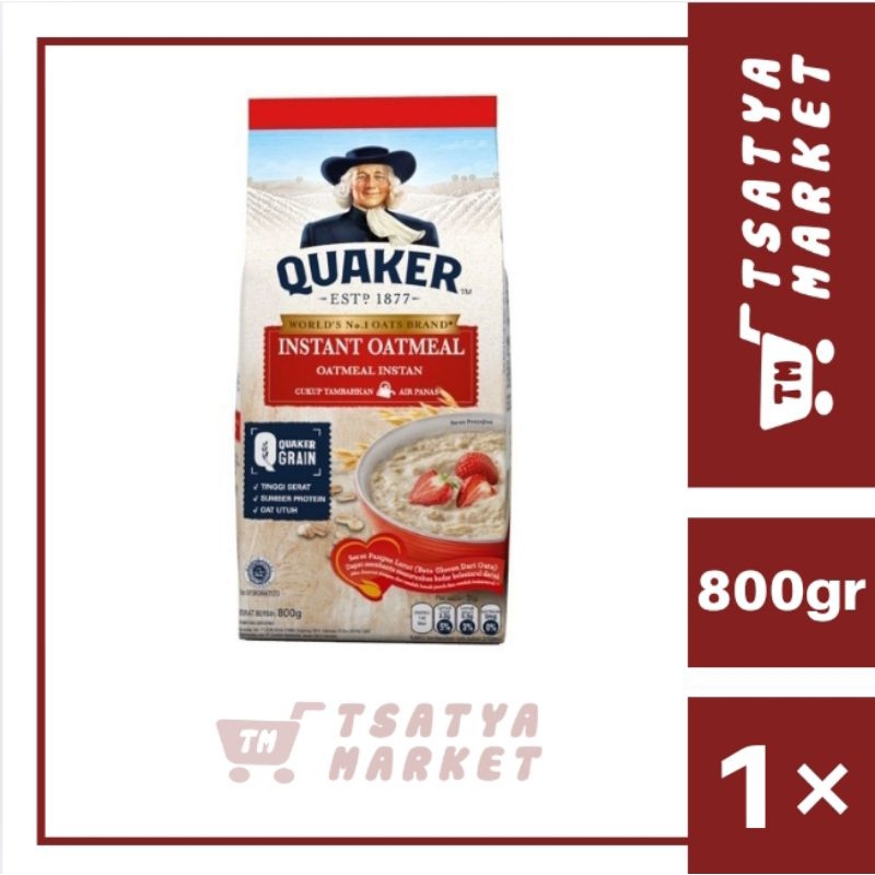 

QUAKER OATMEAL INSTAN DENGAN OAT UTUH TINGGI SERAT DAN SUMBER PROTEIN KEMASAN JUMBO 800GR