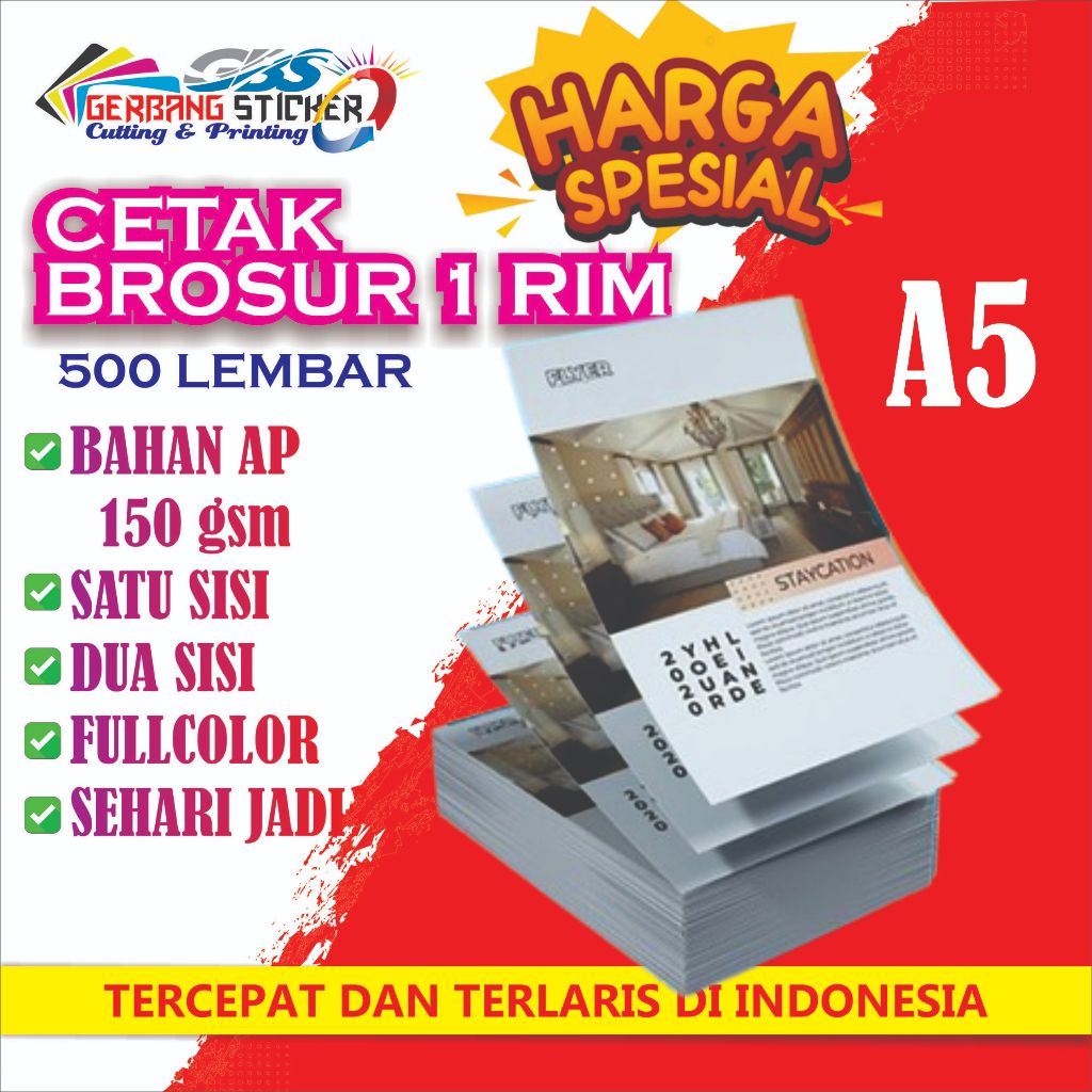 

CETAK BROSUR A5 1 RIM / 500 LEMBAR
